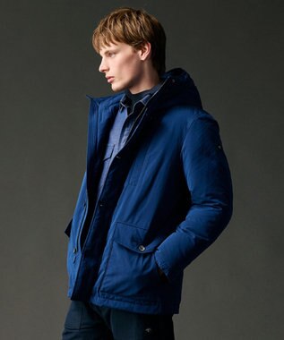 JOSEPH ABBOUD MOUNTAIN 【サスティナブル/ECO撥水/ECOファー/９ポケット】ナイロンピーチダウンコート ブルー系