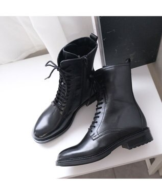 Pointer 本革レースアップブーツ ブラック