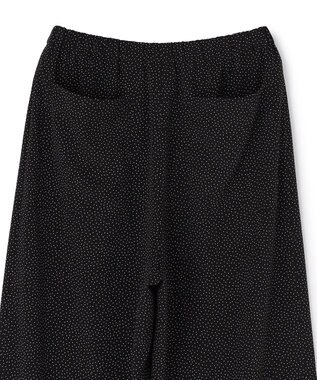uncrave ドットプリント ギャザーパンツ ブラック×ホワイト