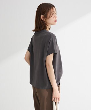 Green Parks フレンチスリーブ刺繍シンプルロゴプルオーバー Charcoal Gray