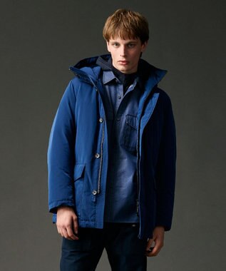JOSEPH ABBOUD MOUNTAIN 【サスティナブル/ECO撥水/ECOファー/９ポケット】ナイロンピーチダウンコート ブルー系