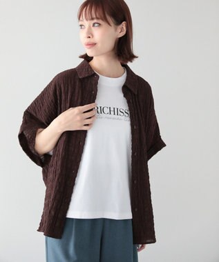 Green Parks フレンチスリーブ刺繍シンプルロゴプルオーバー Off White