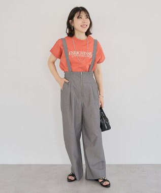 Green Parks フレンチスリーブ刺繍シンプルロゴプルオーバー Orange