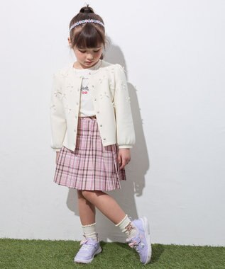 ANY KIDS スナップボタン リボンカーディガン エクリュ