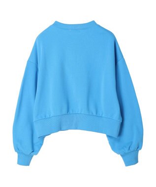 earth music&ecology クルーネック袖シャーリングスウェット Light Blue