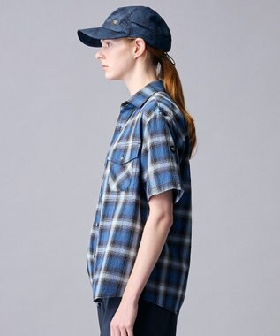 JOSEPH ABBOUD MOUNTAIN 【日本素材/ドライタッチ/軽量/オーガニックコットン】ドライチェック アウトドアシャツ ネイビー系3