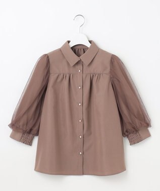 Feroux 【大好評につき追加生産決定！】袖チュールブラウス ベージュ系