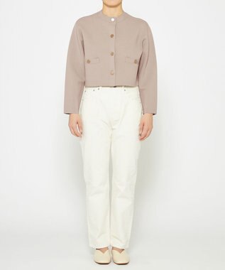 uncrave 【手洗い可】ヴィスコースナイロン ジャガード ニットジャケット（uncrave STANDARD） ベージュ