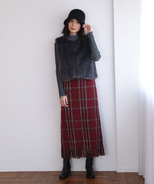 Green Parks ・ＥＬＥＮＣＡＲＥ　ＤＵＥ　フォックス調ファーベスト Charcoal Gray