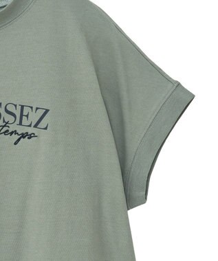 Green Parks フレンチスリーブ刺繍シンプルロゴプルオーバー Khaki