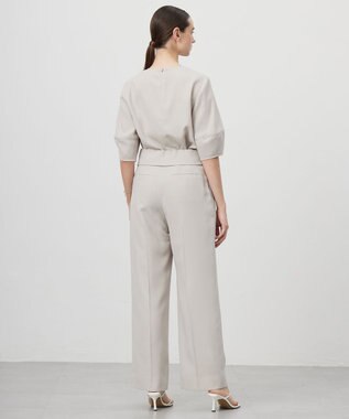 ICB L 【UVケア・接触冷感・速乾・防シワ・洗える】 FluidBackSatin デザインワイドパンツ トープ系