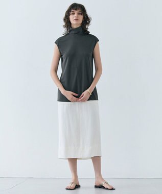 BEIGE， MELLE / ハイストレッチ ハイネックカットソー Khaki