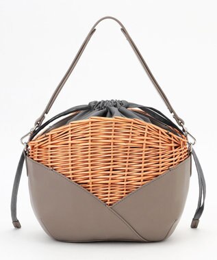 Y'SACCS 【ムック本掲載】ウィッカーバスケットショルダー グレージュ