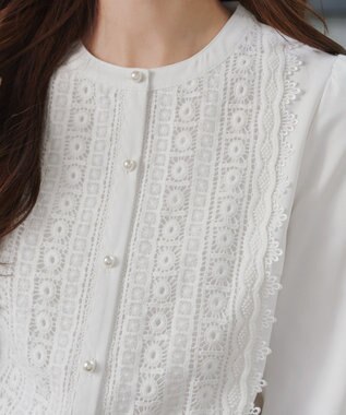 Tiaclasse L 【新色追加】レースブラウス オフホワイト