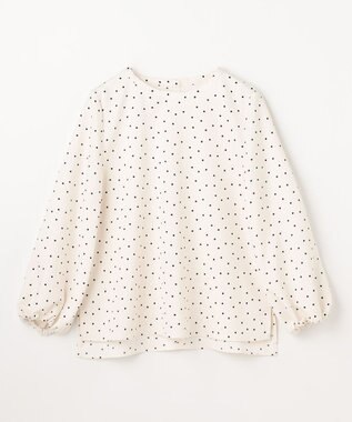 ANY ポコポコバルーン袖ブラウス オフ×ブラックドット