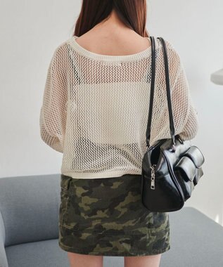 WEGO ナンバリングメッシュショートニット レッド