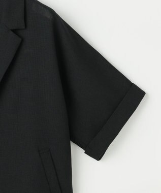 自由区 L 【人気素材・NEWアイテム】ラスティックメッシュハーフスリーブ ジャケット ブラック