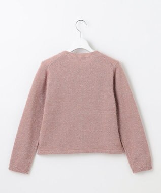 Feroux 【洗える】ラメシャギー カーディガン ピンク系