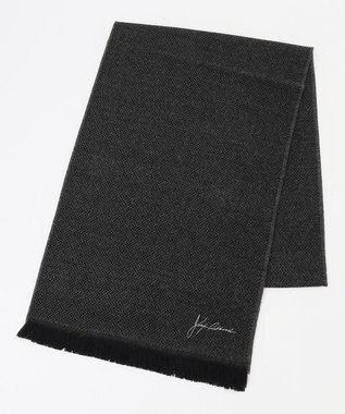 JOSEPH ABBOUD 【フランス製】ブレードライクパターン ストール ブラック系7