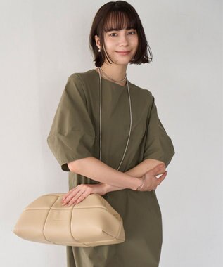 UNFILO FINE MOVE ランタンスリーブワンピース カーキ