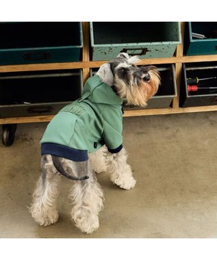 PET PARADISE J.PRESS エンボス ロゴパーカー 小型犬 ライトカーキ