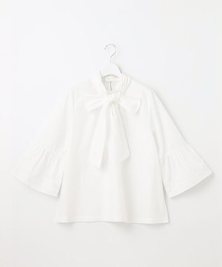Feroux 【洗える・2WAY】リボンタイチュニック ブラウス ホワイト系