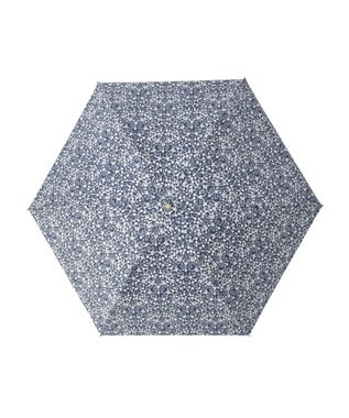 MOONBAT 【フワクール生地使用/軽量】MACKINTOSH PHILOSOPHY 遮光 晴雨兼用 折りたたみ日傘 小花柄 ディープブルー