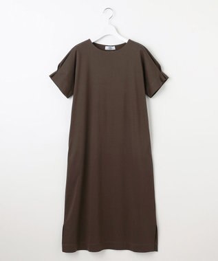 J.PRESS LADIES L 【WEB限定カラーあり・洗える】コットンスムース ドルマンスリーブ ワンピース ダークブラウン系