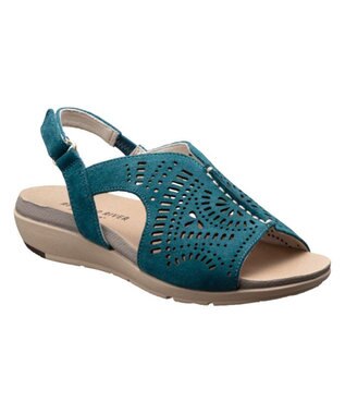 REGAL FOOT COMMUNITY 【レッドウッドリバーミネトンカ】M10C フットベットサンダル サンダル ブルーグリーンスエード