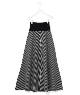 ICB ミルドウール ストライプ柄ニットスカート ブラック系1