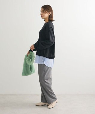 Green Parks ドロストミニ裏毛プルオーバー Black