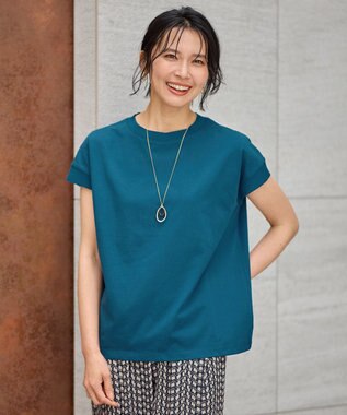 ANY ニットリブフレンチスリーブプルオーバー グリーン