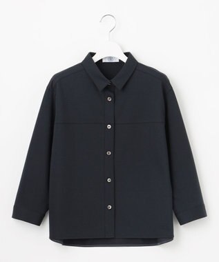J.PRESS LADIES L 【冷房対策に】タイプライターライクジャージー シャツ カットソー ネイビー系