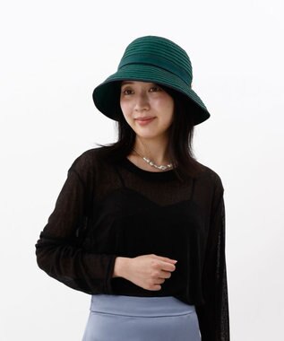 AURORA 【 LANVIN COLLECTION（ランバン コレクション） 】グログランセーラーハット グリーン