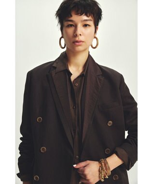 uncrave 【久慈暁子さん着用】シアー オーガンジー シャツ ジャケット ブラウン（佐藤晴美さん着用）