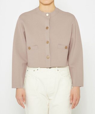 uncrave 【手洗い可】ヴィスコースナイロン ジャガード ニットジャケット（uncrave STANDARD） ベージュ