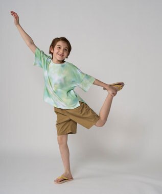 OP／FILA 【RUSTY】ニコちゃん×タイダイ柄半袖Tシャツ グリーン