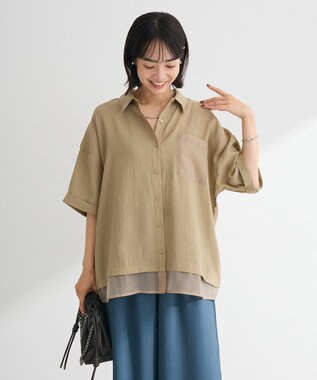 Green Parks 裾レイヤードショートスリーブシャツⅡ Beige