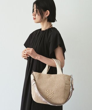russet ナイロンラフィア2WAYトートバッグ《かごバッグ》(CE-1711) Ivory