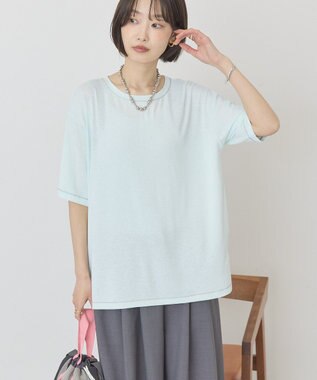AMERICAN HOLIC 【先行予約】【マルチ機能】配色ステッチルーズTシャツ Mint