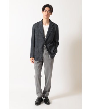 DAKS 軽量ヘリンボーン カジュアルテーラードブレザー チャコールグレー
