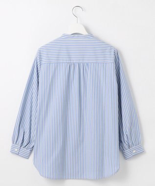 J.PRESS LADIES S 【洗える・接触冷感・UVケア】エステネージュストライプ シャーリング  ブラウス サックスストライプ系