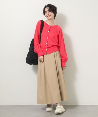 Green Parks 【しのばせカーデ】ポケッタブルＵＶカットニットカーディガン Pink