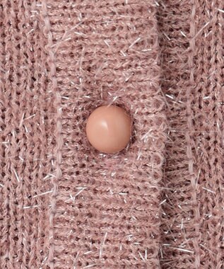 Feroux 【洗える】ラメシャギー カーディガン ピンク系