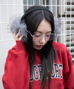 WEGO ボリュームMIXファーイヤーマフ グレー