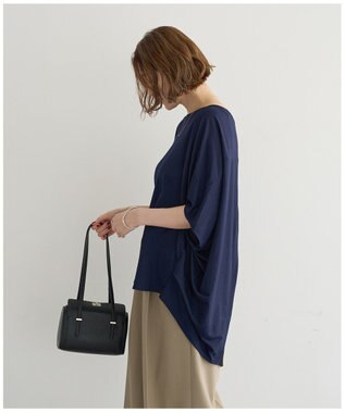 YECCA VECCA 異素材切替バックデザインプルオーバー Navy
