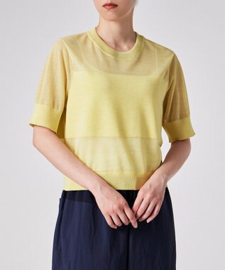 Paul Smith 【洗える】シアーボーダー 半袖ニット