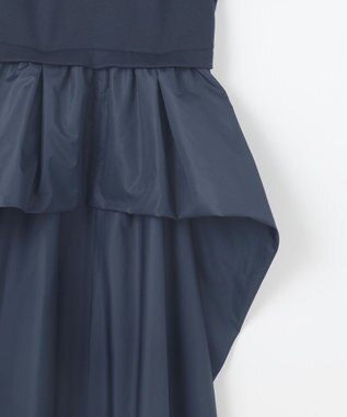 #Newans 【撥水/マシンウォッシャブル】クリオネシルエットコンビドレス ネイビー
