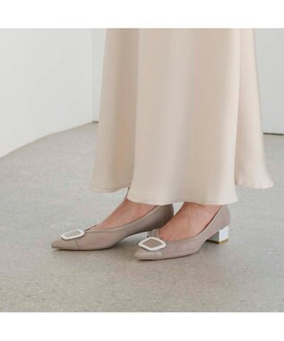 MODE ET JACOMO <MODE ET JACOMO>ポインテッドバックルデザインパンプス ライトオーク