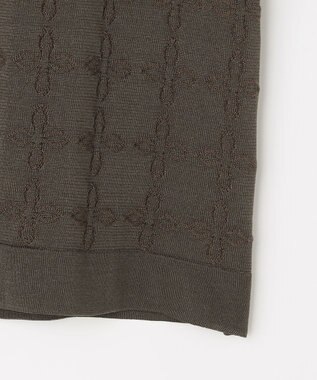 自由区 ジオメトリックアセテート カーディガン ブラウン